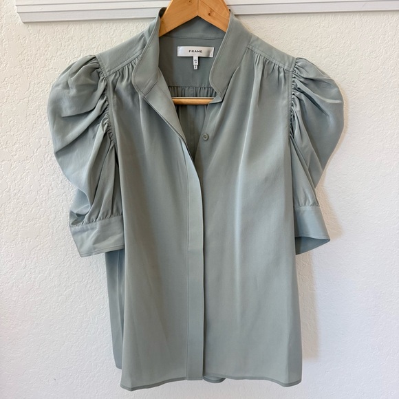 Frame Gillian Silk Puff Sleeved Blouse - Picture 3 of 10